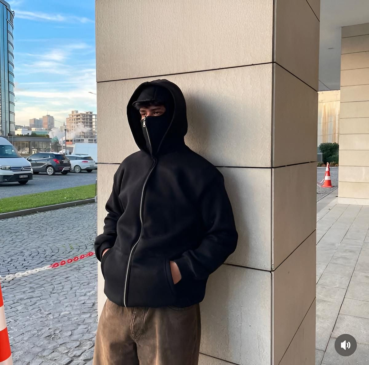 Balaclava Thickened Sweatshirt Face Mask Hoodie